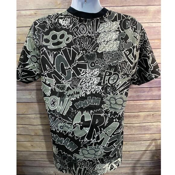 10.Deep T-Shirt Size Large Black Comic Book Line Art Graphic Tee Short Sleeve - Picture 3 of 9